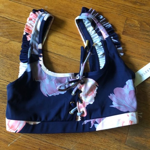 Celestine Lace-Up Ruffle Bra - Picture 4 of 5